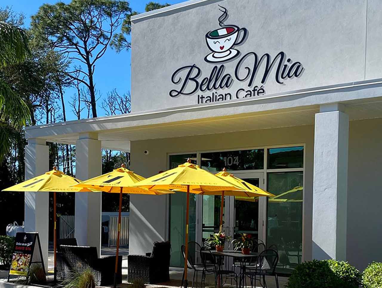 Bella Mia Bakery restaurant buildout in Naples, Florida, completed by Fort Construction